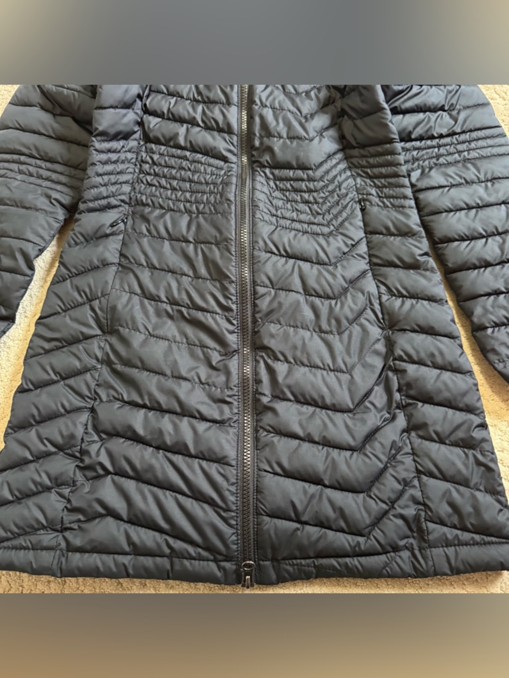 Columbia Omni-Heat Women's Long Black Hooded Puffer Winter Jacket Size XS - Picture 2 of 9